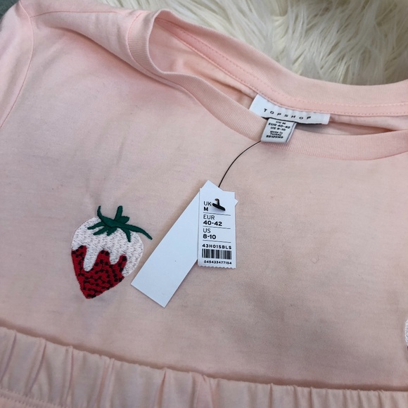 NWT Topshop strawberry pajamas size M (8-10) - Picture 3 of 4